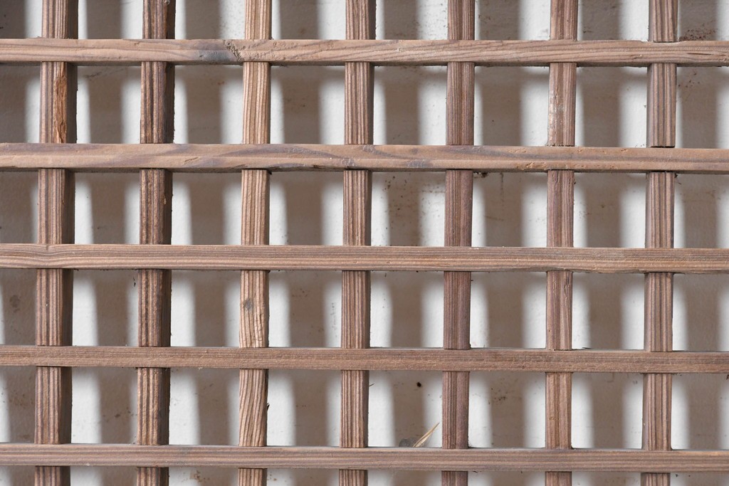 中国アンティーク建具　李朝風建具　素朴な格子デザインの窓1枚　(R-090206)