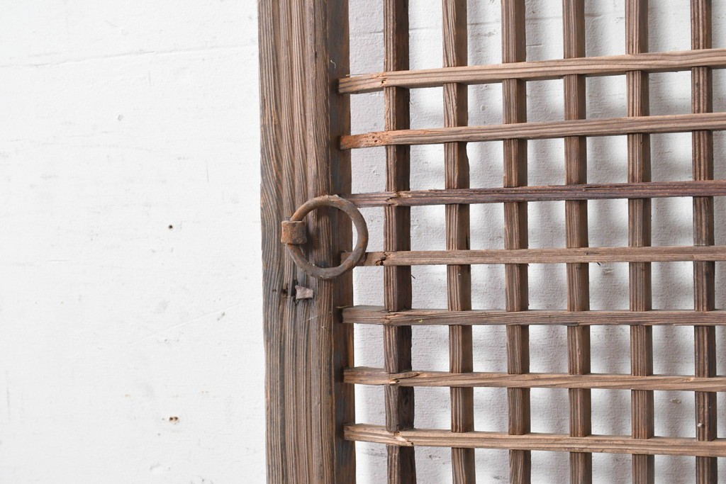 中国アンティーク建具　李朝風建具　素朴な格子デザインの窓1枚　(R-090206)
