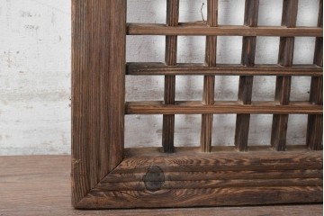 中国アンティーク建具　李朝風建具　素朴な格子デザインの窓1枚　(R-090206)