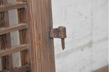 中国アンティーク建具　李朝風建具　素朴な格子デザインの窓1枚　(R-090206)