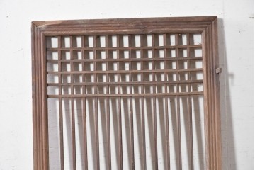 中国アンティーク建具　李朝風建具　素朴な格子デザインの窓1枚　(R-090207)