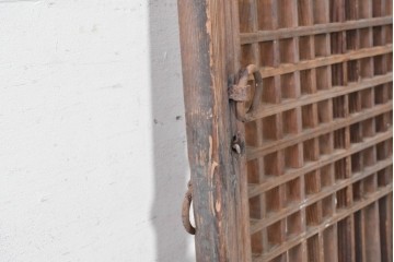 中国アンティーク建具　李朝風建具　素朴な格子デザインの窓1枚　(R-090207)