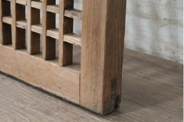 中国アンティーク建具　李朝風建具　素朴な格子デザインの窓1枚　(R-090207)