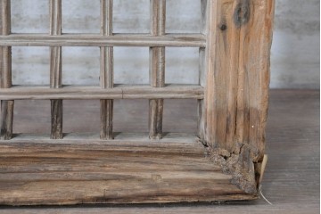 中国アンティーク建具　李朝風建具　素朴な格子デザインの窓1枚　(R-090208)