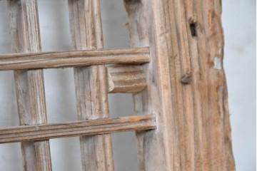 中国アンティーク建具　李朝風建具　素朴な格子デザインの窓1枚　(R-090208)