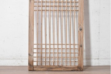 中国アンティーク建具　李朝風建具　素朴な格子デザインの窓1枚　(R-090208)