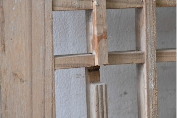 中国アンティーク建具　李朝風建具　素朴な格子デザインの窓1枚　(R-090208)