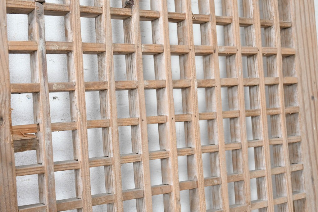 中国アンティーク建具　李朝風建具　素朴な格子デザインの窓1枚　(R-090208)