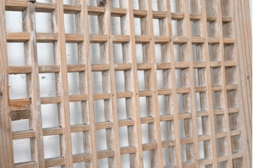 中国アンティーク建具　李朝風建具　素朴な格子デザインの窓1枚　(R-090208)