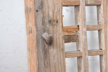 中国アンティーク建具　李朝風建具　素朴な格子デザインの窓1枚　(R-090208)