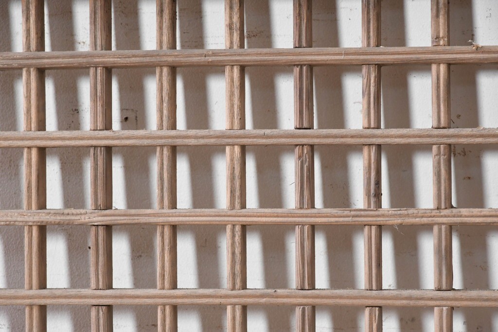 中国アンティーク建具　李朝風建具　素朴な格子デザインの窓1枚　(R-090209)