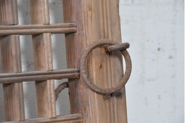 中国アンティーク建具　李朝風建具　素朴な格子デザインの窓1枚　(R-090209)