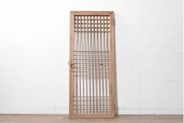 中国アンティーク建具　李朝風建具　素朴な格子デザインの窓1枚　(R-090210)