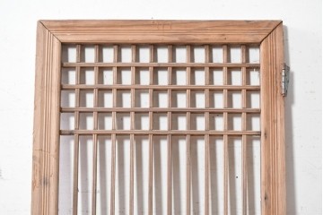 中国アンティーク建具　李朝風建具　素朴な格子デザインの窓1枚　(R-090210)