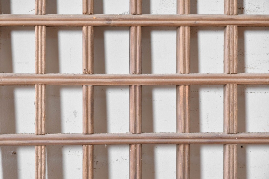中国アンティーク建具　李朝風建具　素朴な格子デザインの窓1枚　(R-090210)