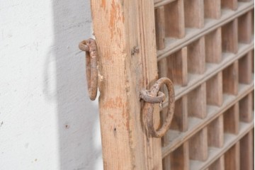 中国アンティーク建具　李朝風建具　素朴な格子デザインの窓1枚　(R-090210)