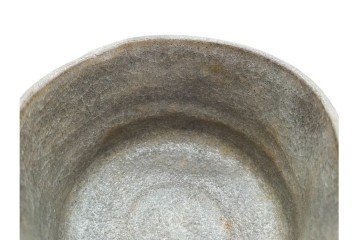 六代 清水六兵衛　京焼　直径約12cm(3.9寸)　古稀彩による桔梗文が印象的な茶碗　共箱付き　(R-090223)