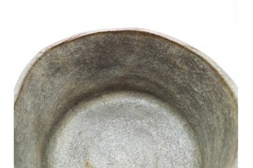 六代 清水六兵衛　京焼　直径約12cm(3.9寸)　古稀彩による桔梗文が印象的な茶碗　共箱付き　(R-090223)