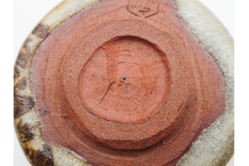 六代 清水六兵衛　京焼　直径約12cm(3.9寸)　古稀彩による桔梗文が印象的な茶碗　共箱付き　(R-090223)
