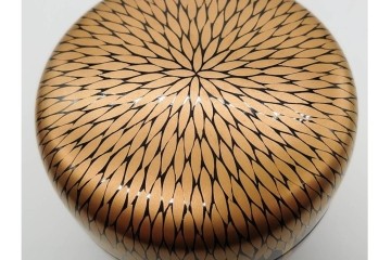 塗師 西條一斎　優美な竹林蒔絵の大棗　共箱付き　(R-090224)