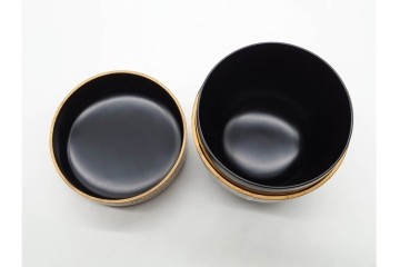 塗師 西條一斎　優美な竹林蒔絵の大棗　共箱付き　(R-090224)