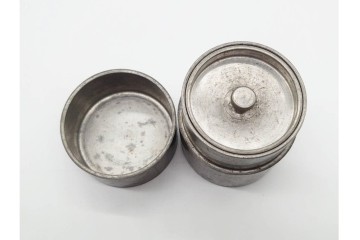 中国　泰順舘造(泰順館)　錫製　シンプルなつくりの茶入　(R-090225)