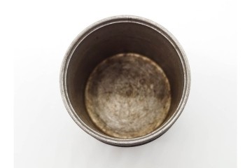 中国　泰順舘造(泰順館)　錫製　シンプルなつくりの茶入　(R-090225)