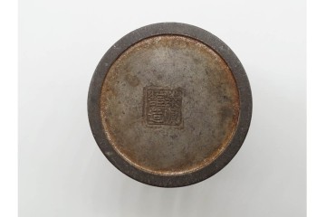 中国　泰順舘造(泰順館)　錫製　シンプルなつくりの茶入　(R-090225)