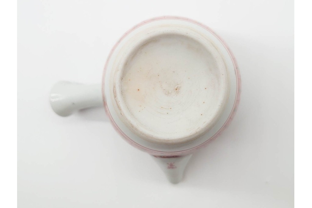 湖東焼　赤絵　華やかな松竹梅図の茶器セット　外箱付き　(R-090232)
