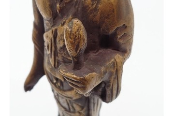 彫刻家 北村西望　鍍金(めっき)　蓮華座に立つ聖観世音菩薩像　(R-090234)