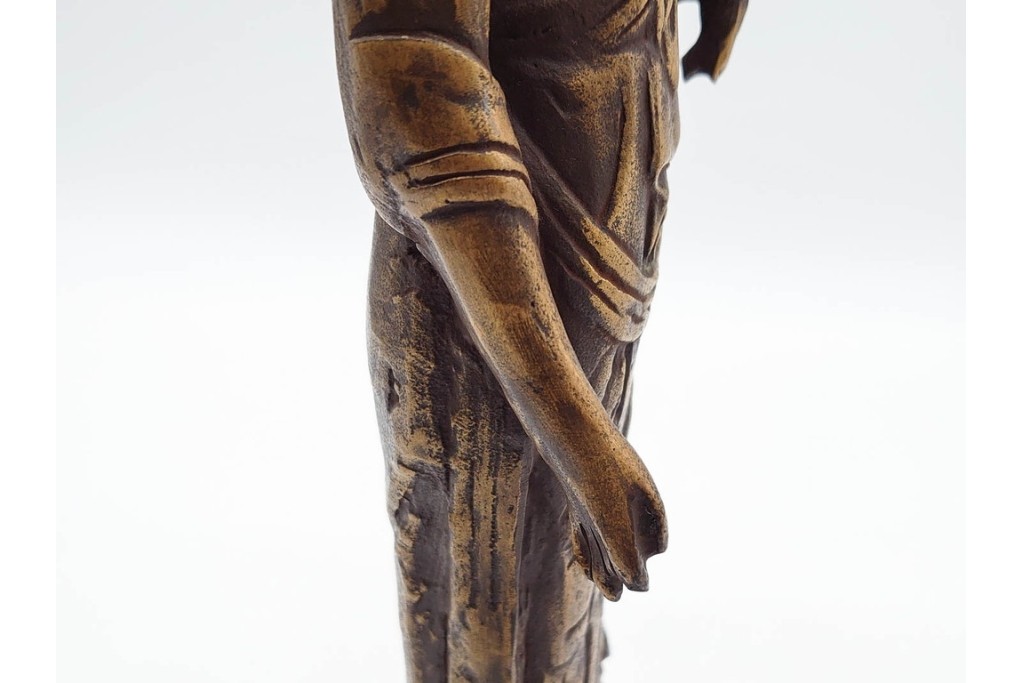 彫刻家 北村西望　鍍金(めっき)　蓮華座に立つ聖観世音菩薩像　(R-090234)