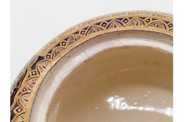 錦光山造　薩摩錦手　人物図　見事な金襴手が施された香炉　外箱付き　(R-090242)