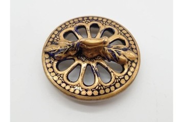 錦光山造　薩摩錦手　人物図　見事な金襴手が施された香炉　外箱付き　(R-090242)