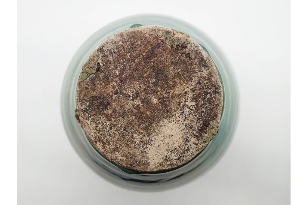 中国・唐物　古玩　高さ約21cm　上品な緑釉四耳壺　(R-090244)
