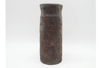 人間国宝 藤原啓　備前焼　高さ約23cm　焼き色の変化が美しい花入　共箱付き　(R-090251)