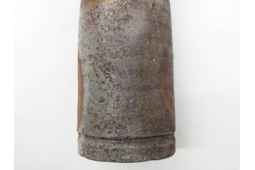 人間国宝 藤原啓　備前焼　高さ約23cm　焼き色の変化が美しい花入　共箱付き　(R-090251)
