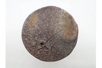 人間国宝 藤原啓　備前焼　高さ約23cm　焼き色の変化が美しい花入　共箱付き　(R-090251)