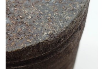 人間国宝 藤原啓　備前焼　高さ約23cm　焼き色の変化が美しい花入　共箱付き　(R-090251)