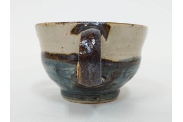 人間国宝 濱田庄司(浜田庄司)　益子焼　染付　落ち着いた佇まいの紅茶碗6客セット　共箱付き　(R-090254)