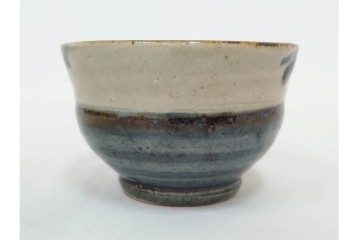 人間国宝 濱田庄司(浜田庄司)　益子焼　染付　落ち着いた佇まいの紅茶碗6客セット　共箱付き　(R-090254)