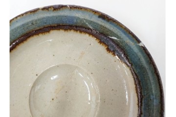 人間国宝 濱田庄司(浜田庄司)　益子焼　染付　落ち着いた佇まいの紅茶碗6客セット　共箱付き　(R-090254)