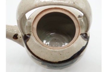 人間国宝 濱田庄司(浜田庄司)　染付　紅茶具　素朴な風合いが魅力のポット&シュガーポットセット　共箱付き　(R-090255)