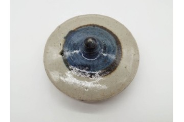 人間国宝 濱田庄司(浜田庄司)　染付　紅茶具　素朴な風合いが魅力のポット&シュガーポットセット　共箱付き　(R-090255)