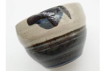 人間国宝 濱田庄司(浜田庄司)　染付　紅茶具　素朴な風合いが魅力のポット&シュガーポットセット　共箱付き　(R-090255)