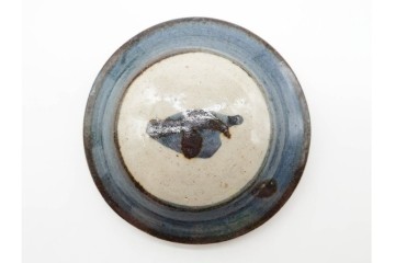 人間国宝 濱田庄司(浜田庄司)　染付　紅茶具　素朴な風合いが魅力のポット&シュガーポットセット　共箱付き　(R-090255)