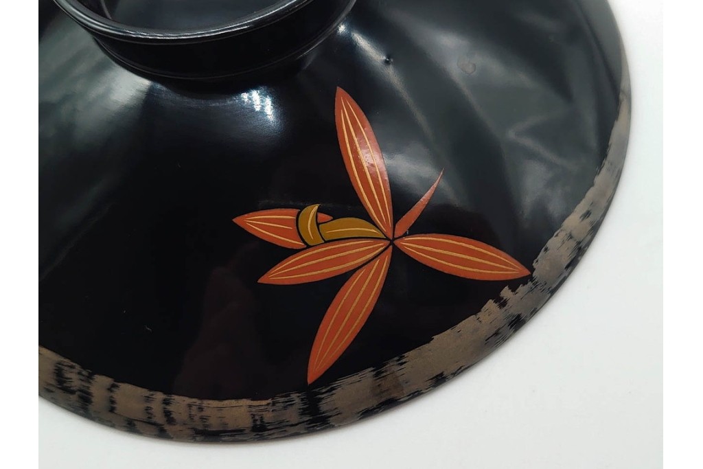 輪島塗　蒔絵　上品な蘭文のお椀5点セット　外箱付き　(R-090257)