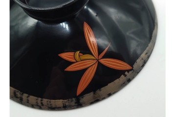 輪島塗　蒔絵　上品な蘭文のお椀5点セット　外箱付き　(R-090257)
