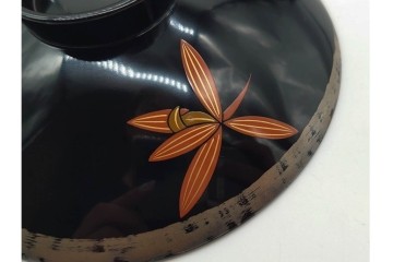 輪島塗　蒔絵　上品な蘭文のお椀5点セット　外箱付き　(R-090258)