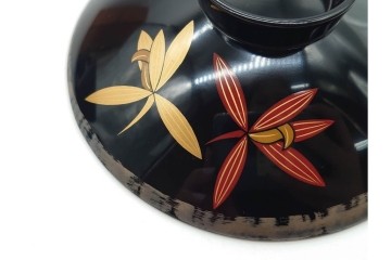 輪島塗　蒔絵　上品な蘭文のお椀5点セット　外箱付き　(R-090258)