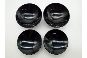 輪島塗　蒔絵　上品な蘭文のお椀5点セット　外箱付き　(R-090258)